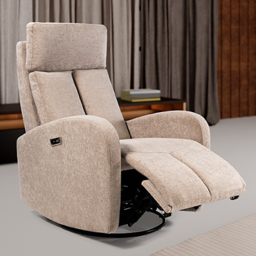 Cadeirão Luísa Relax giratório com balancim e Bateria