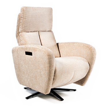 Cadeirão Luísa Relax rotativo com dois motores pés metálicos e bateria